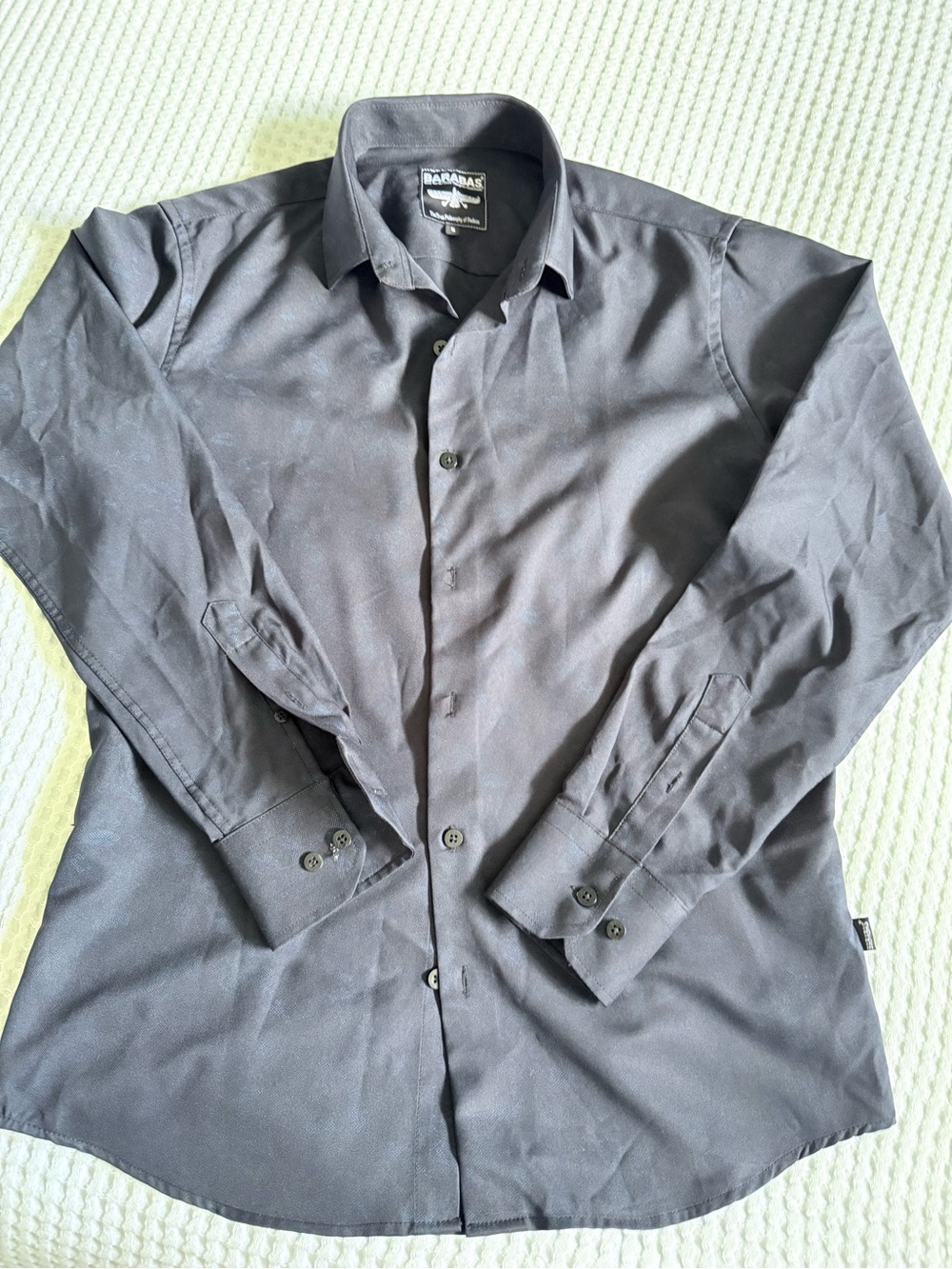 Barabas Men's Dark Gray Long-Sleeve Dress Shirt